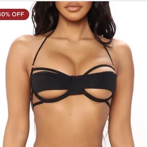 Black Strappy Bikini Top